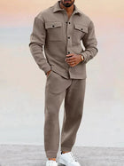 Herren Strukturiertes Overshirt & Tapered Hose Lässiges Co-Ord Set