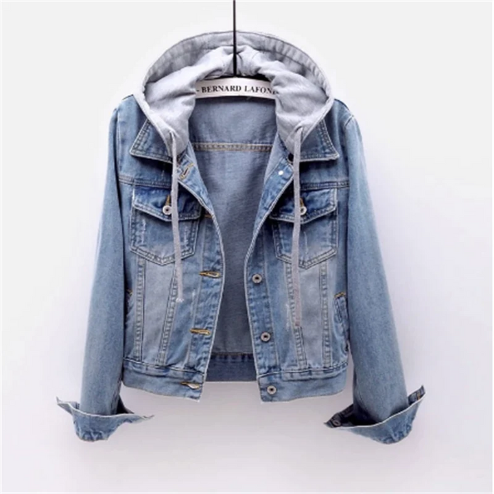 Jeansjacke für Damen - mit Kapuze