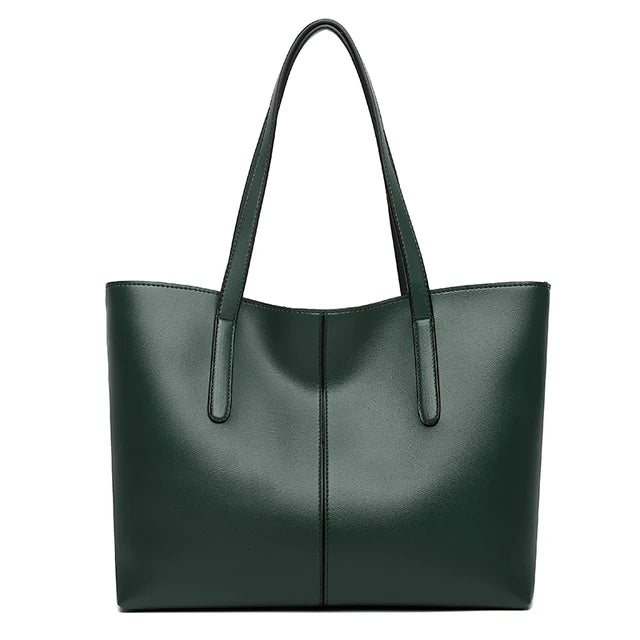 Grand sac fourre-tout en cuir avec doubles poignées épaule