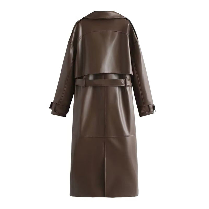Trenchcoat Damen - Doppelreihiger Gürtel-Trenchcoat mit langen Ärmeln