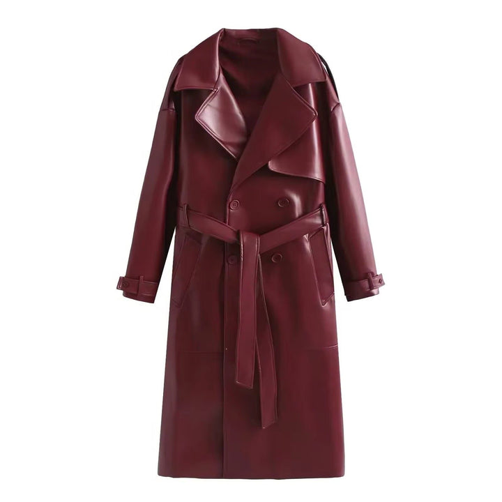 Trenchcoat Damen - Doppelreihiger Gürtel-Trenchcoat mit langen Ärmeln