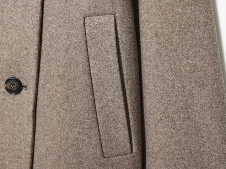 Damenjacke - Wollmischung Cropped Jacke mit Schnallenkragen