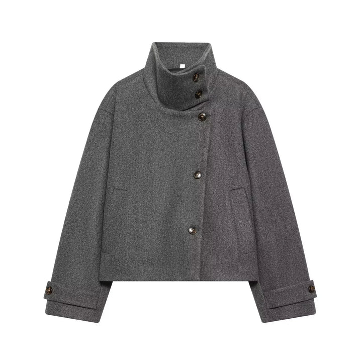 Damenjacke - Kurzjacke aus Wollmischung mit Schnallenkragen