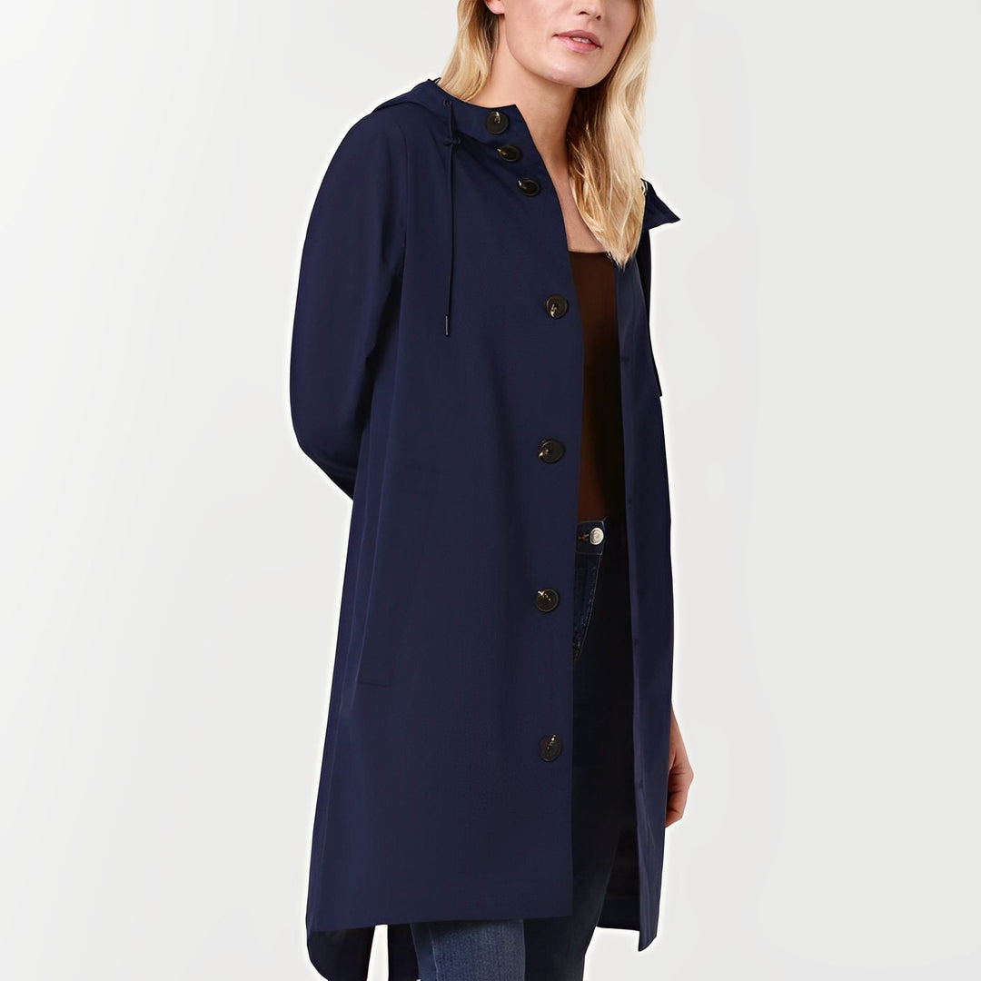 Regenjacke Damen - Kapuzen-Regenjacke mit verstellbarem Kordelzug