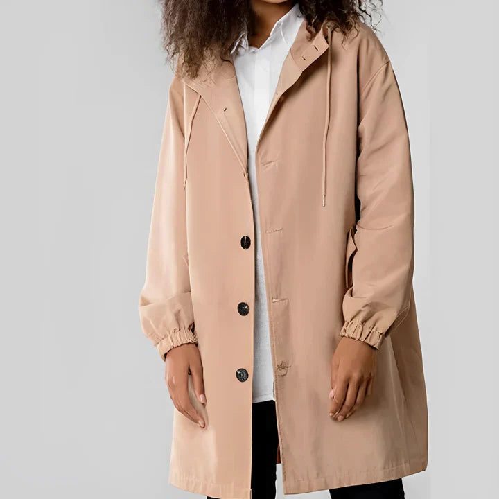 Regenjacke Damen - Kapuzen-Regenjacke mit verstellbarem Kordelzug