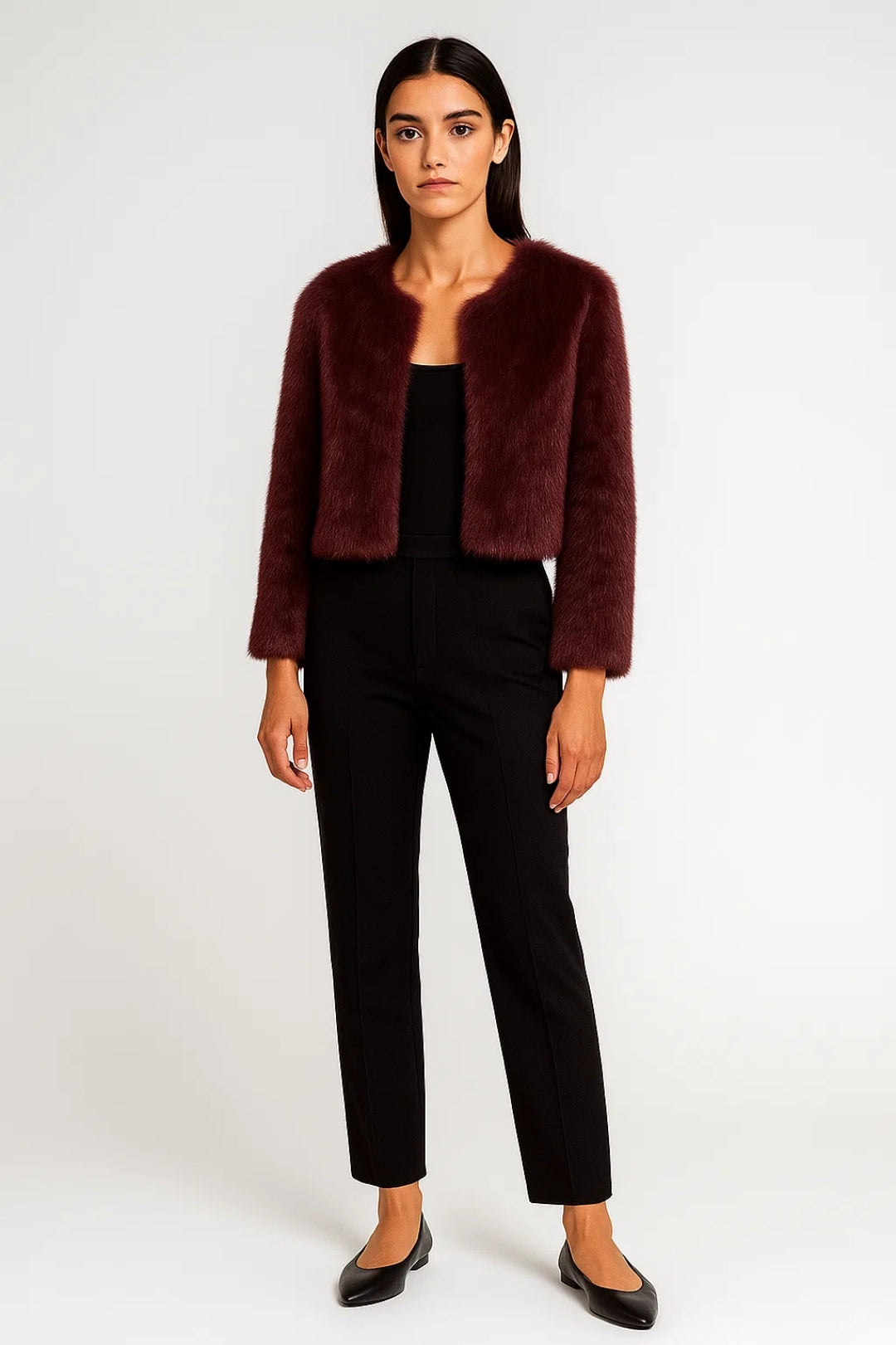 Jacke Damen - Gekürzte Kunstfelljacke