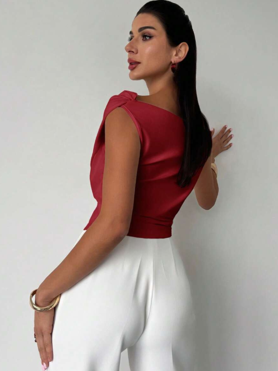 Damen Ärmelloses Stretch-Strick-Top – Schlichte Silhouette Micro-Flex