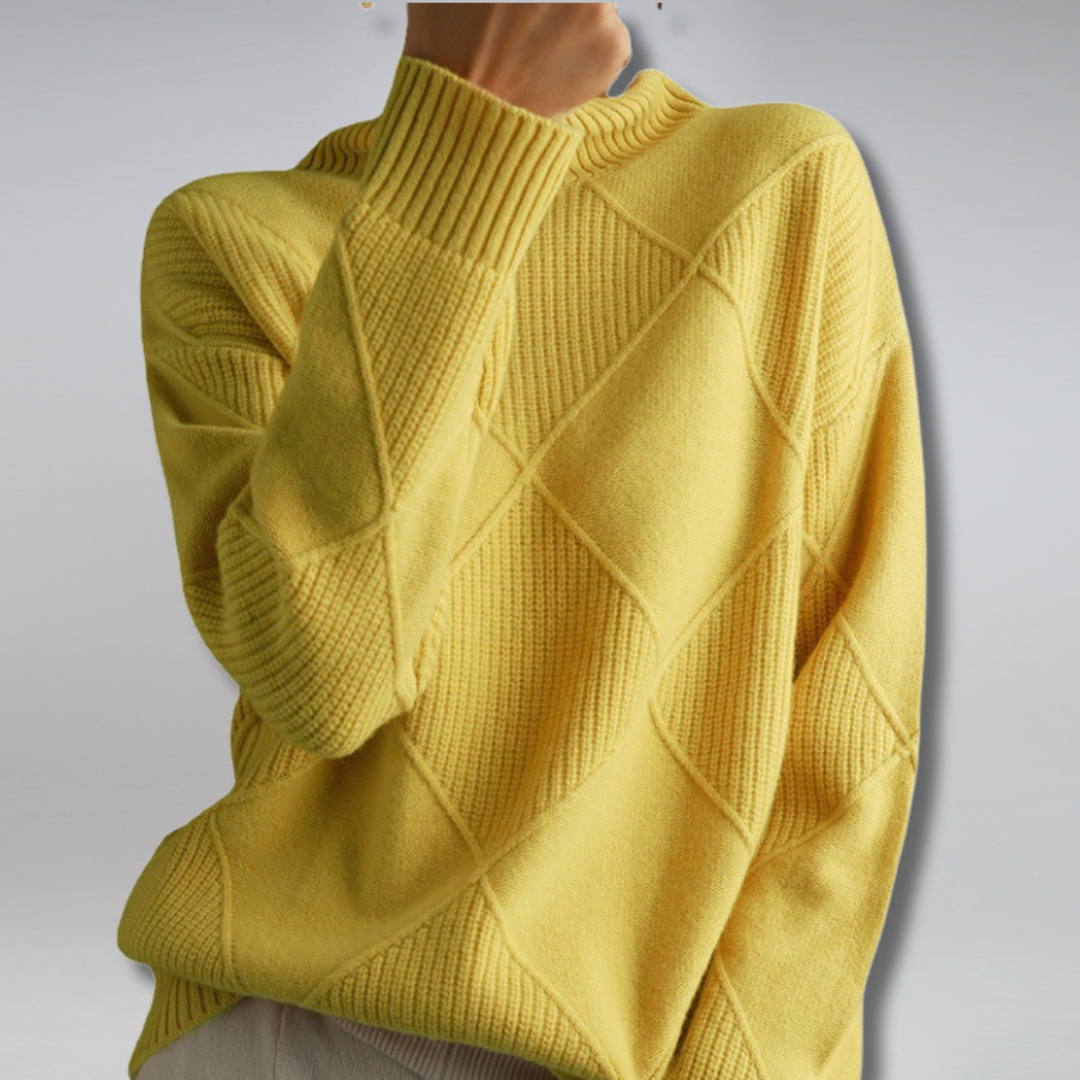 Pullover Damen - Kaschmir Strickweicher Pullover mit Rollkragen