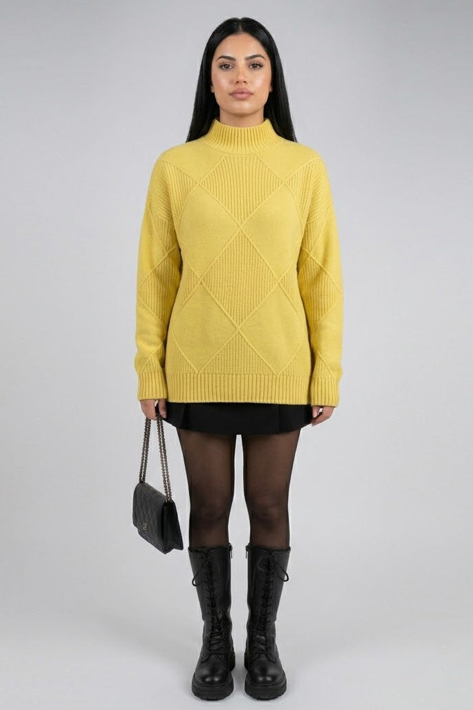 Pullover Damen - Kaschmir Strickweicher Pullover mit Rollkragen