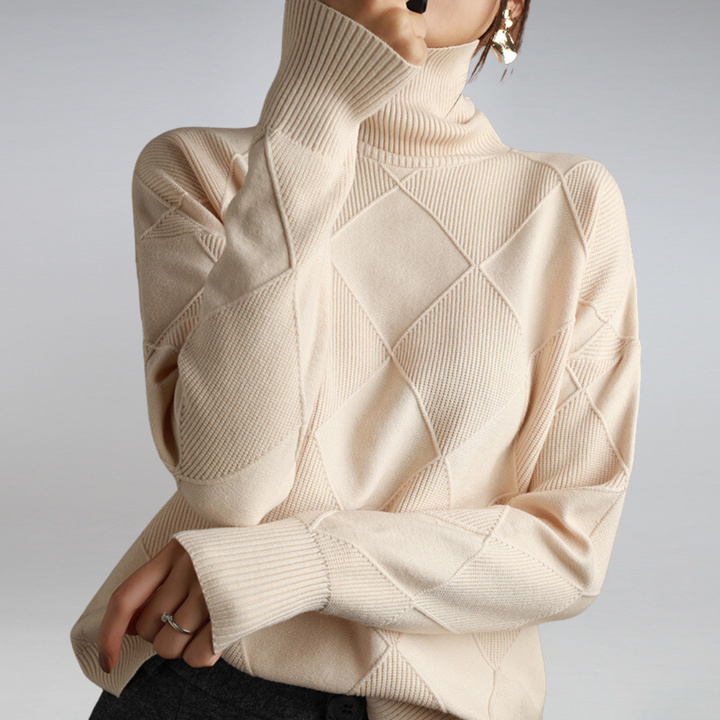 Pullover Damen - Kaschmir Strickweicher Pullover mit Rollkragen