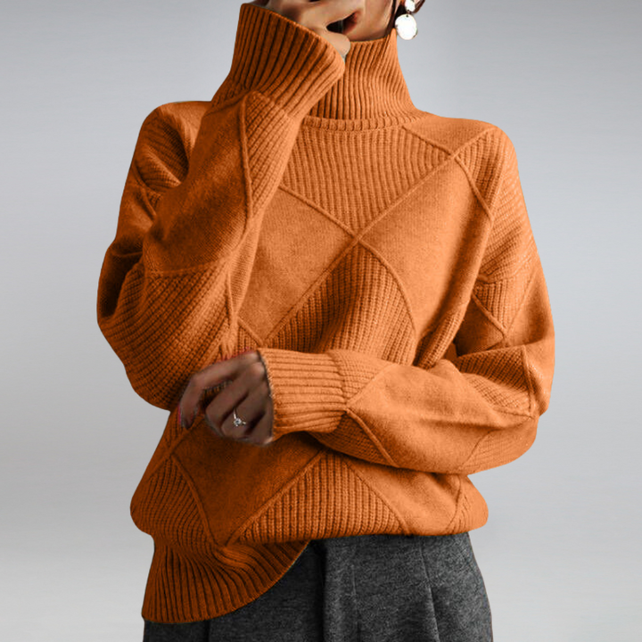 Pullover Damen - Kaschmir Strickweicher Pullover mit Rollkragen