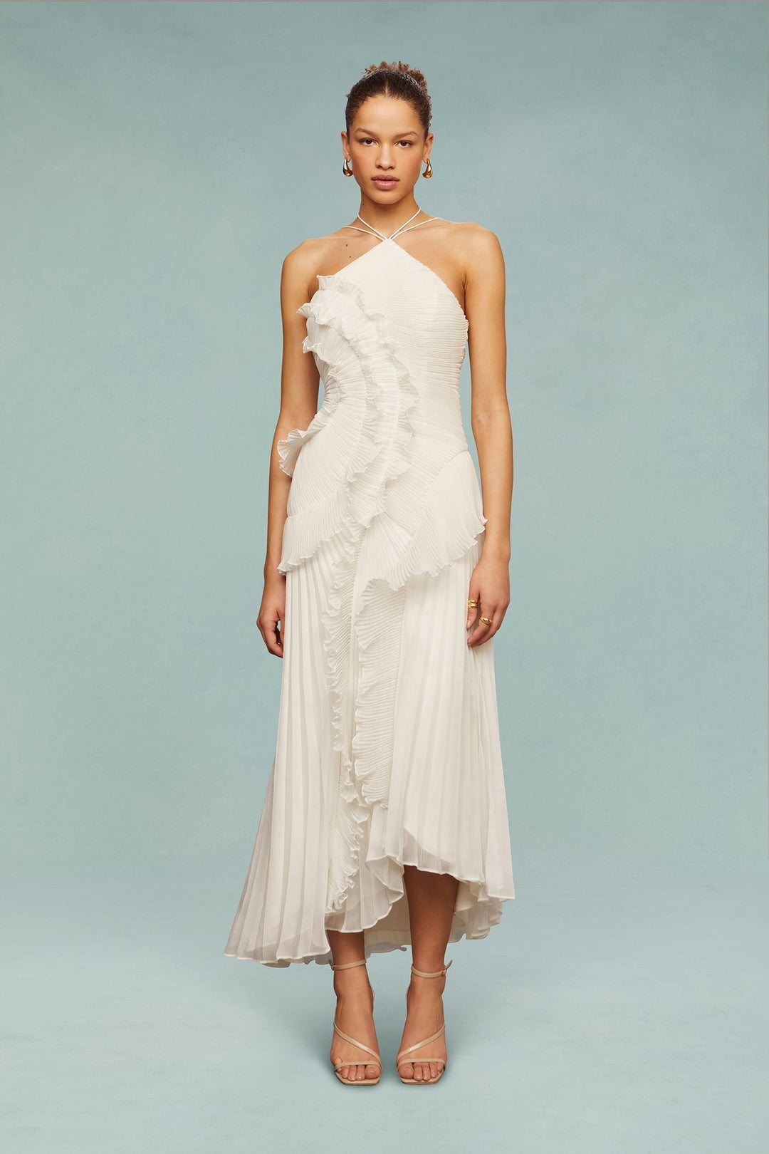 Maxi Kleid Damen | Raffinierter Halterneck