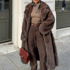 Manteau long en fausse fourrure pour femmes - Look oversize tendance pour l'hiver
