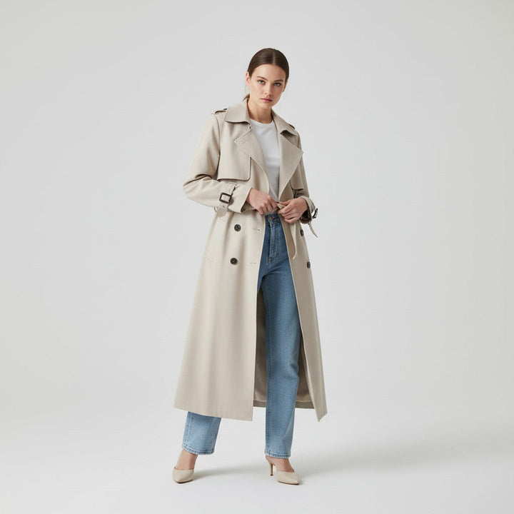 Trenchcoat Damen - Gürtelter Baumwoll-Trenchcoat