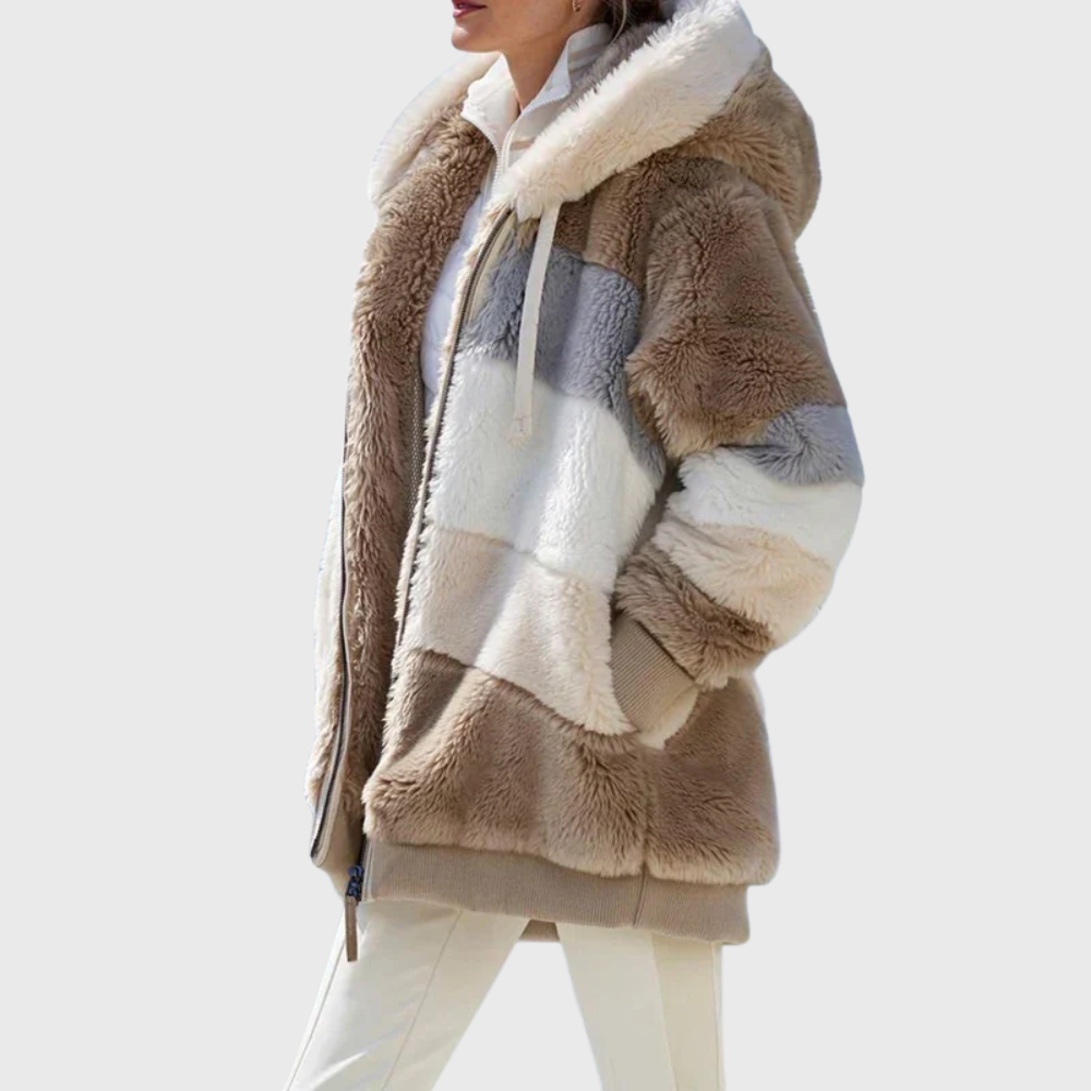 Sofia | Elegante mehrfarbige warme Pufferjacke