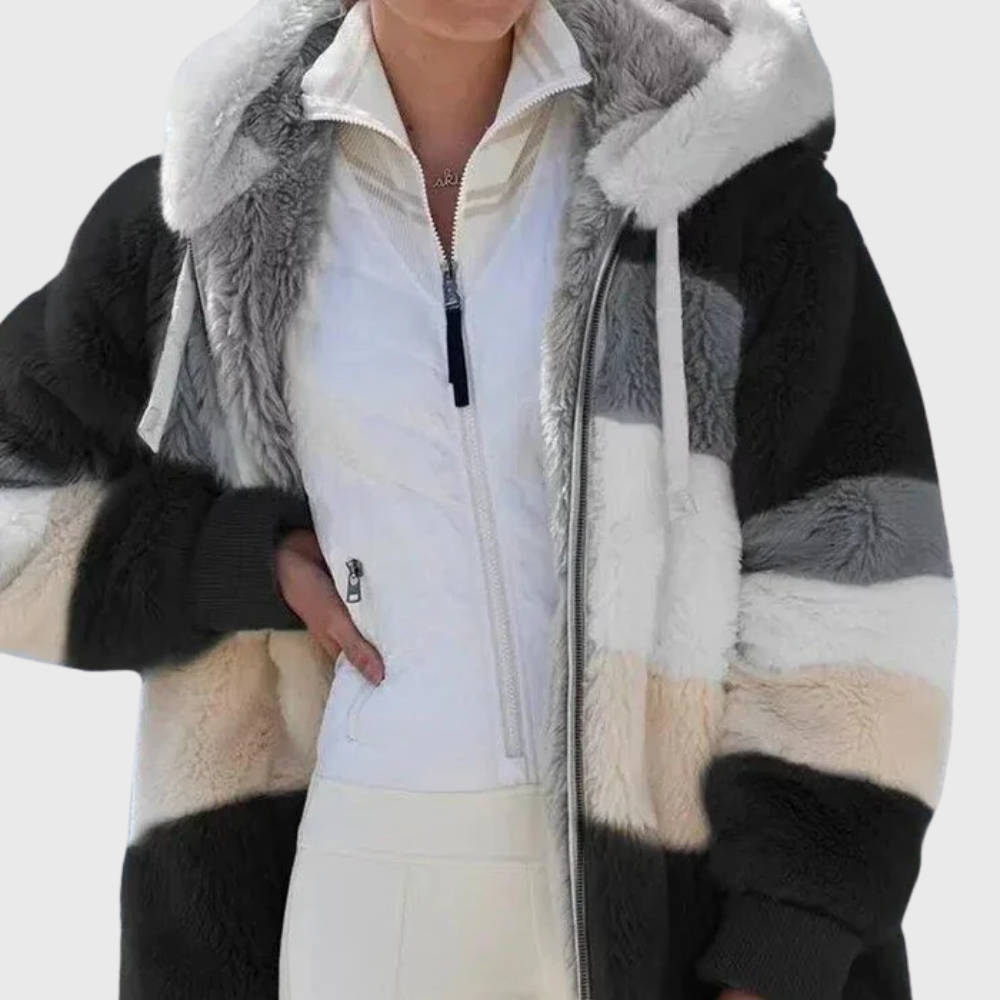 Sofia | Elegante mehrfarbige warme Pufferjacke