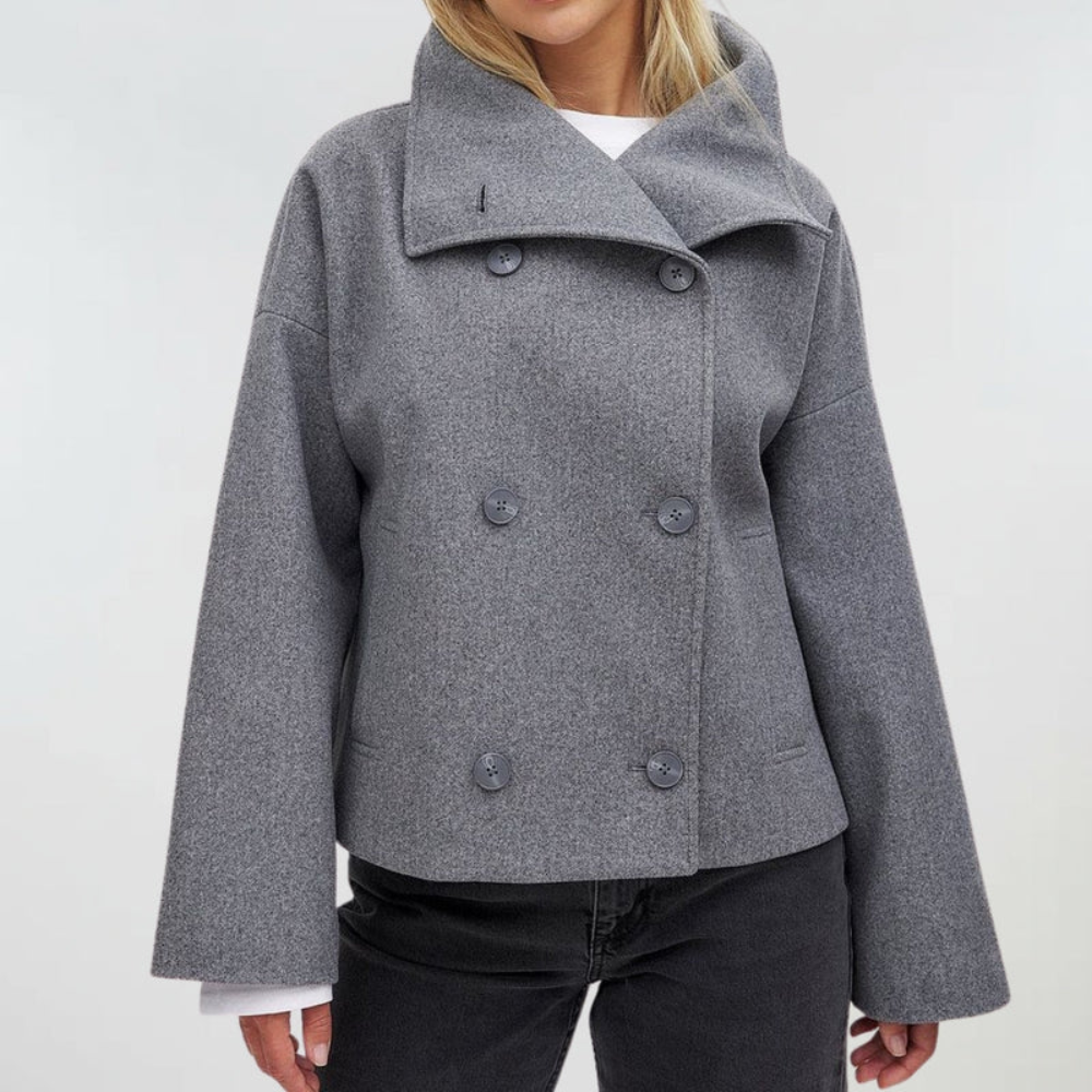 Manteau pour femme | Coupe courte, double boutonnage