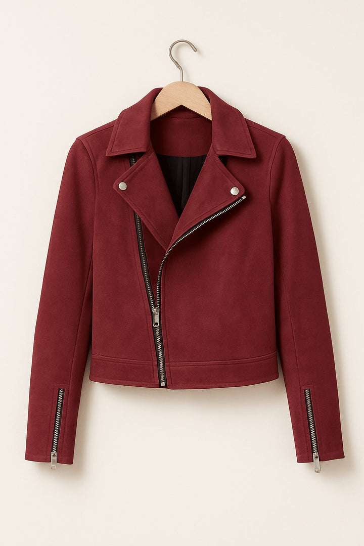 Jacke Damen - Asymmetrische Wildlederjacke