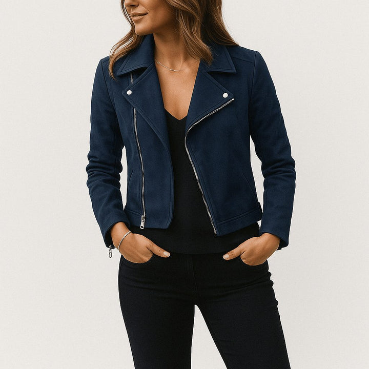 Jacke Damen - Asymmetrische Wildlederjacke
