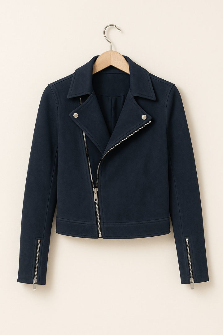 Jacke Damen - Asymmetrische Wildlederjacke