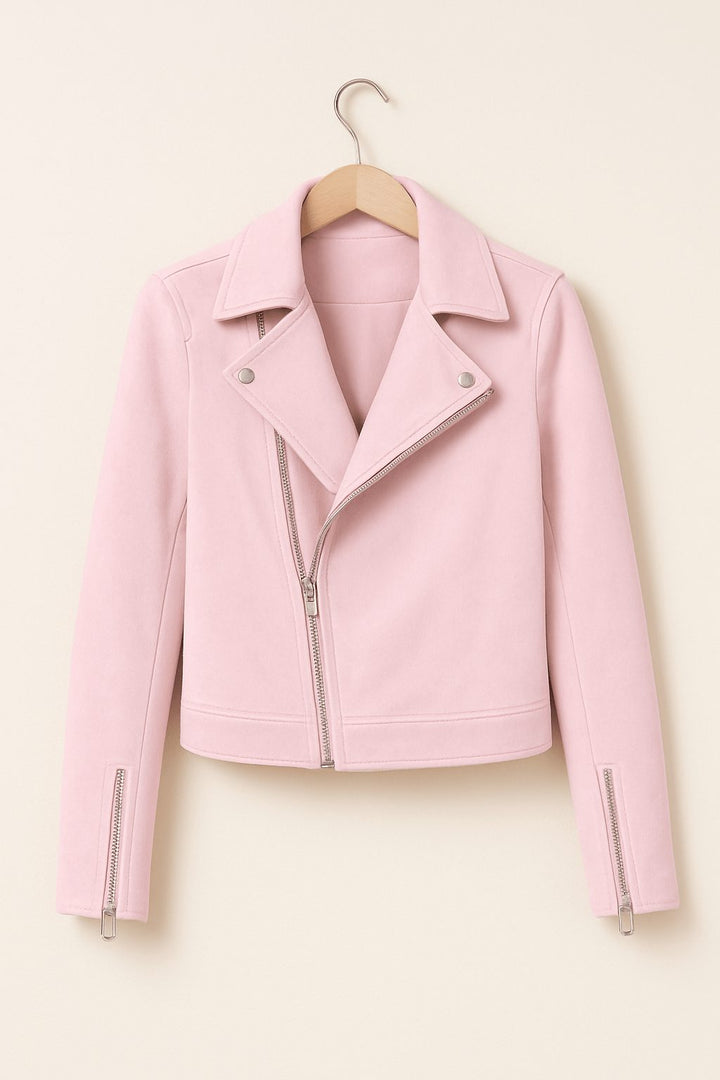 Jacke Damen - Asymmetrische Wildlederjacke