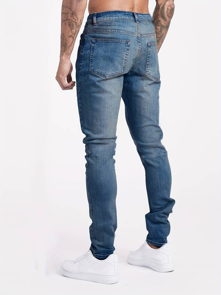Schmale Herren Slim Fit Denim Jeans mit schmalem Bein und Fünf-Taschen-Design