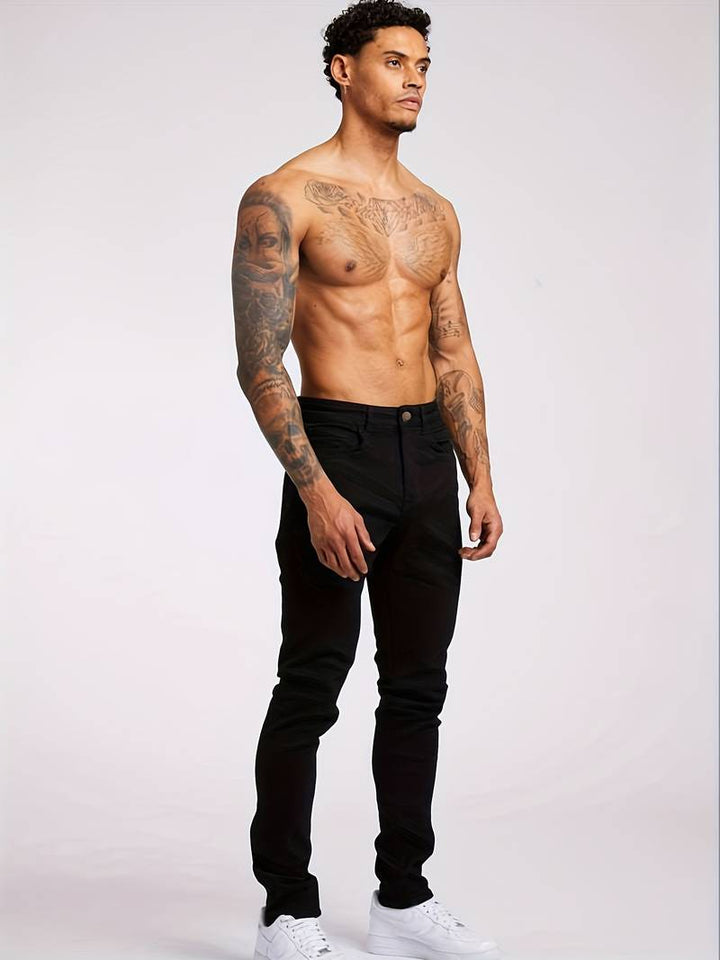 Schmale Herren Slim Fit Denim Jeans mit schmalem Bein und Fünf-Taschen-Design