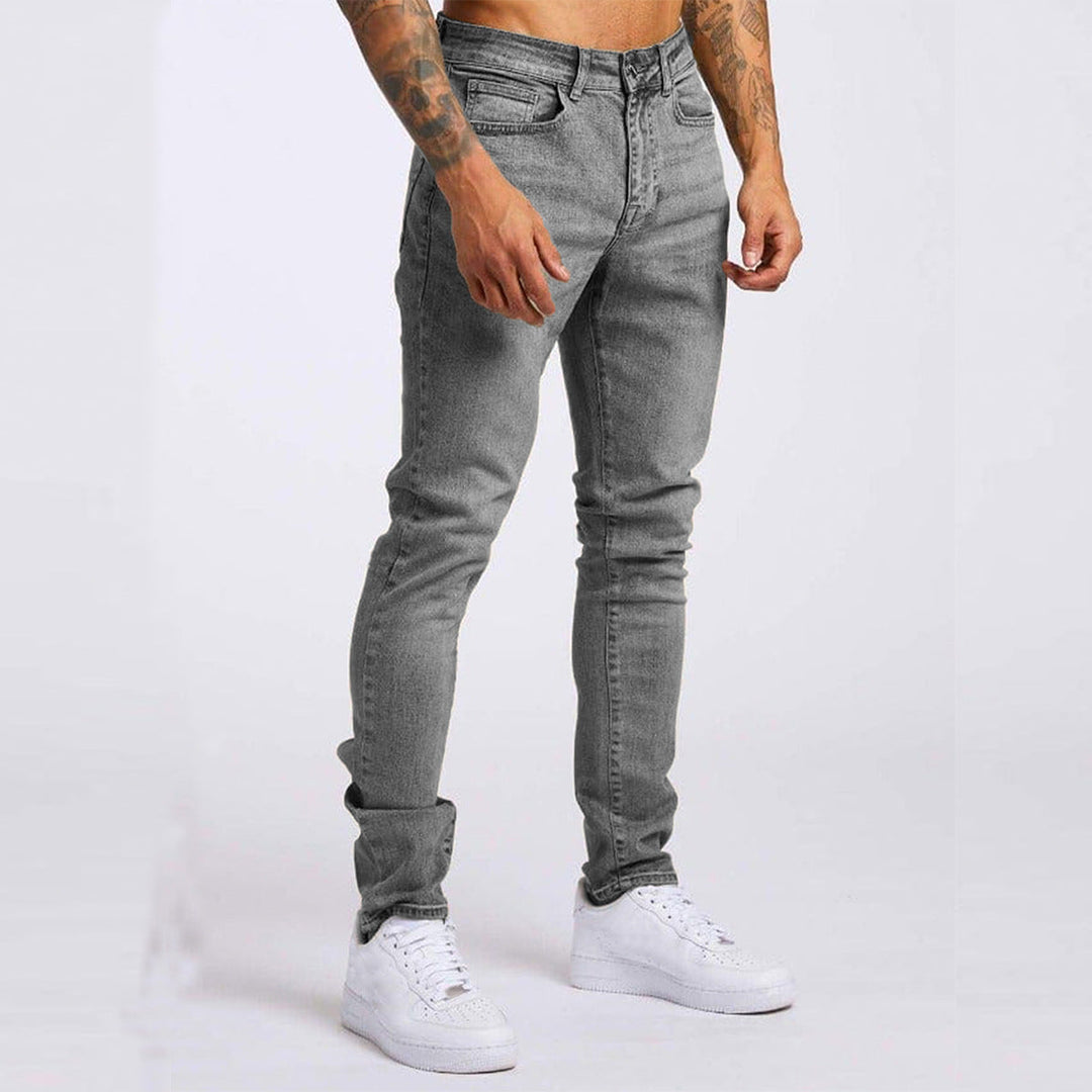 Schmale Herren Slim Fit Denim Jeans mit schmalem Bein und Fünf-Taschen-Design