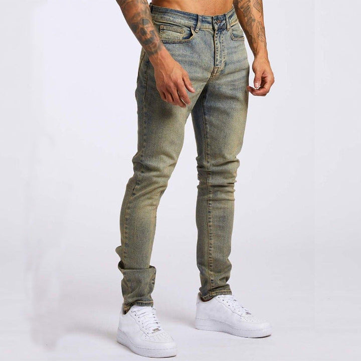 Schmale Herren Slim Fit Denim Jeans mit schmalem Bein und Fünf-Taschen-Design