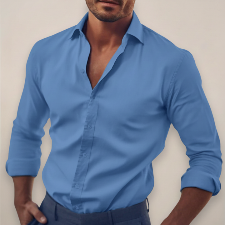 Schickes Herren Slim Fit Hemd mit Knopfleiste und langen Ärmeln
