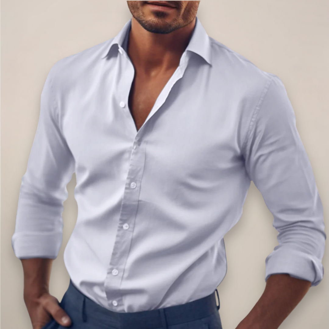 Schickes Herren Slim Fit Hemd mit Knopfleiste und langen Ärmeln