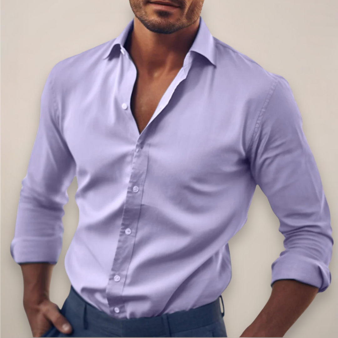 Schickes Herren Slim Fit Hemd mit Knopfleiste und langen Ärmeln