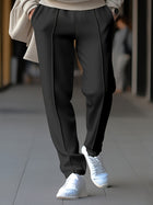 Schmale Herren Slim Tapered Hose mit Kordelzugbund und vorderer Nahtdetail