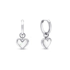Boucles d'oreilles créoles cœur en quartz argenté