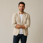Smart Herren Leinenblazer mit Reverskragen und unstrukturiertem Schnitt