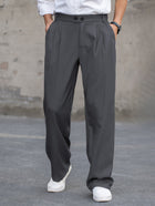 Pantalon plissé ample taille haute sur mesure pour homme avec double boutonnage