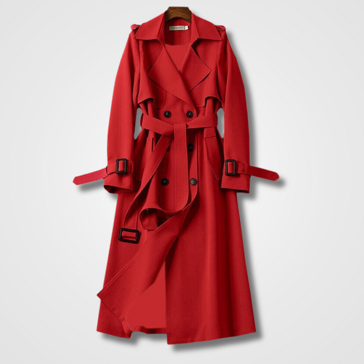 Damen Übergangsjacke | Gürtel für Taillenakzent &amp; Doppelknöpfe