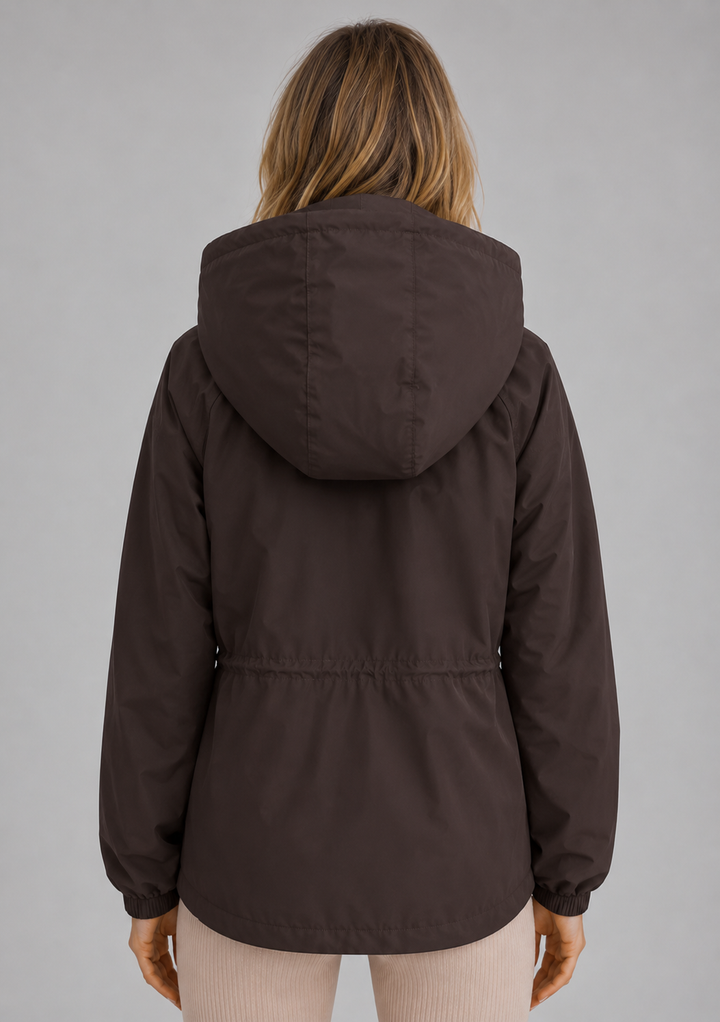 Regenjacke Damen - Kapuzen-Regenjacke mit winddichter Verarbeitung
