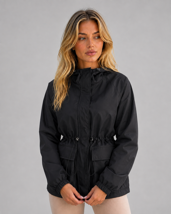 Regenjacke Damen - Kapuzen-Regenjacke mit winddichter Verarbeitung