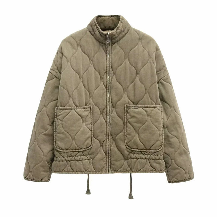 Jacke Damen - Steppjacke mit hohem Kragen und aufgesetzten Taschen