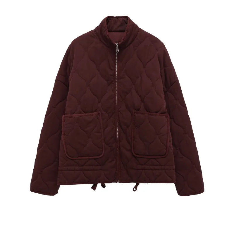 Jacke Damen - Steppjacke mit hohem Kragen und aufgesetzten Taschen