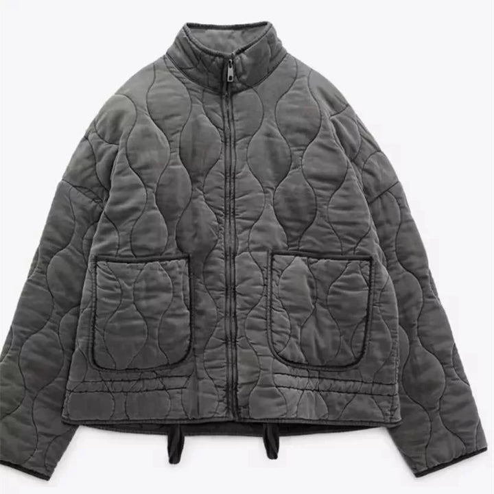 Jacke Damen - Steppjacke mit hohem Kragen und aufgesetzten Taschen