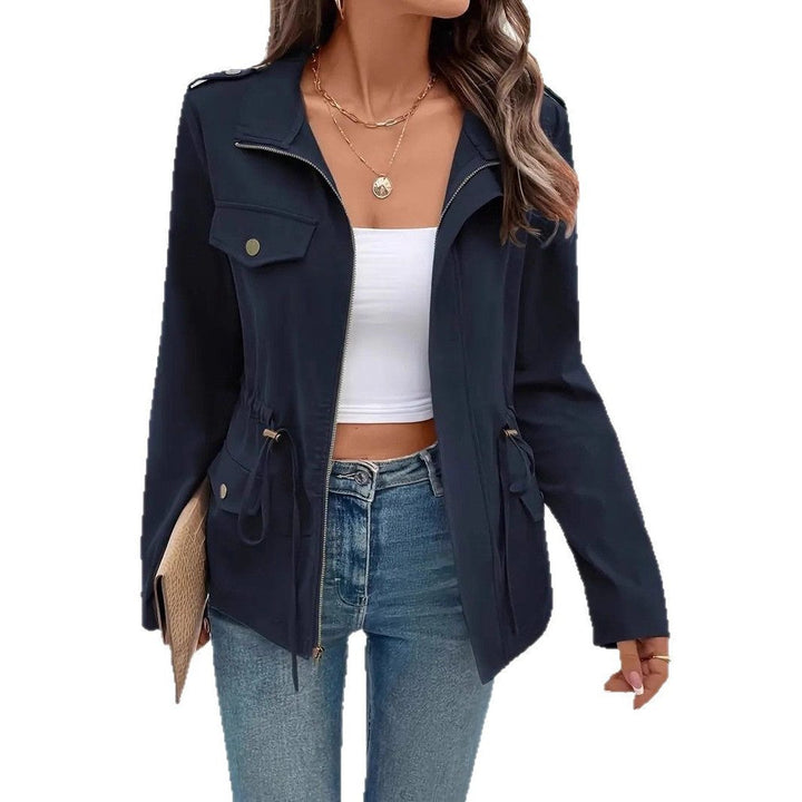 Regenjacke Damen - Zip-Up Regenjacke mit Kordelzug in der Taille