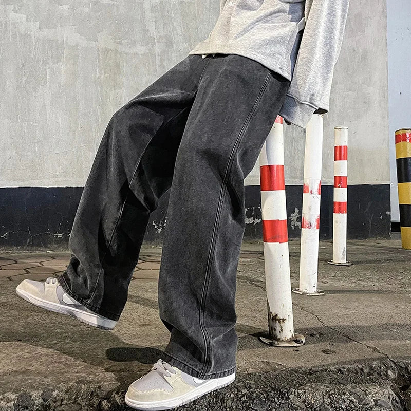 Jeans pour homme - Jambes larges et coupe décontractée, style coréen