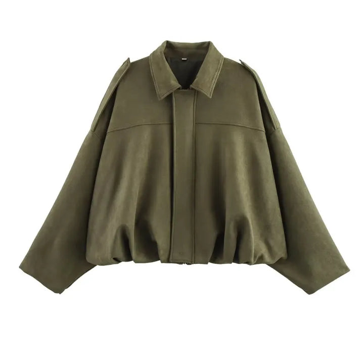 Ivy | Damen Wildleder-Übergangsjacke mit Spitzkragen