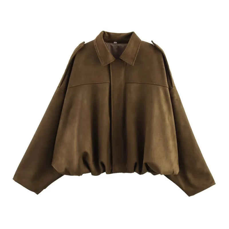 Ivy | Damen Wildleder-Übergangsjacke mit Spitzkragen