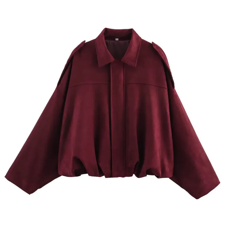 Ivy | Damen Wildleder-Übergangsjacke mit Spitzkragen