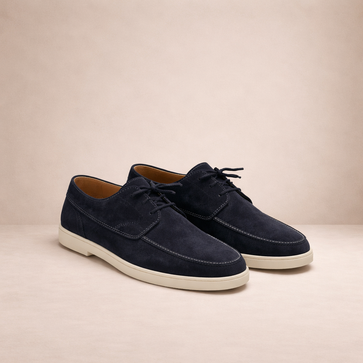 Loafers Wildleder Herren Regular Fit Leder Schnürung Geschlossene Spitze