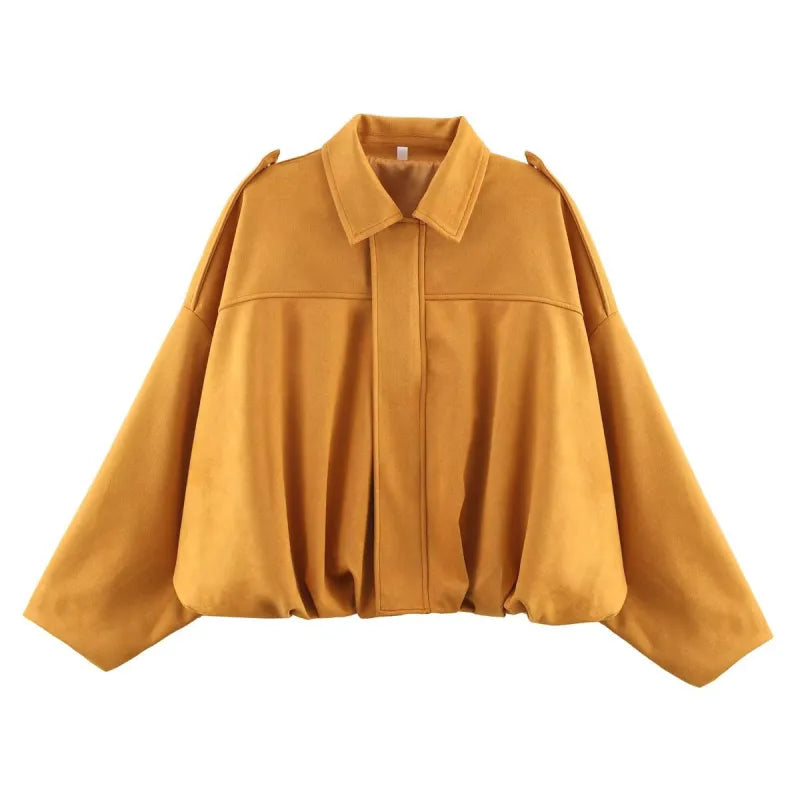 Ivy | Damen Wildleder-Übergangsjacke mit Spitzkragen