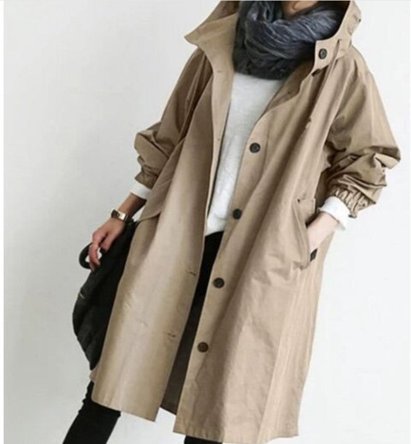 Kelly – Lässige, mittellange Windjacke für Frauen mit langen Ärmeln